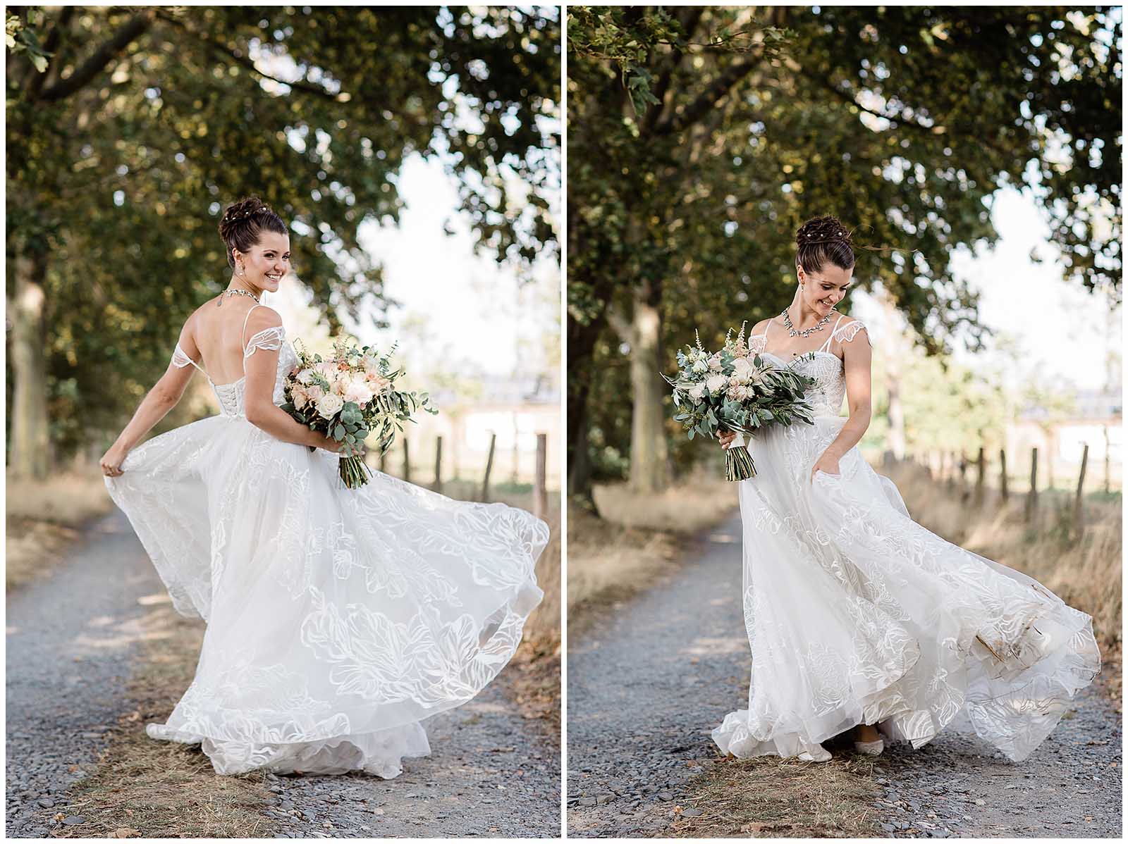 Schöne Fotos von der Braut im Brautkleid